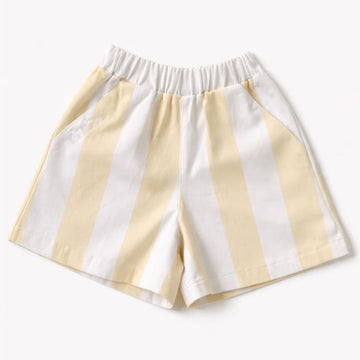 Lemon Cream Stripe Shorts